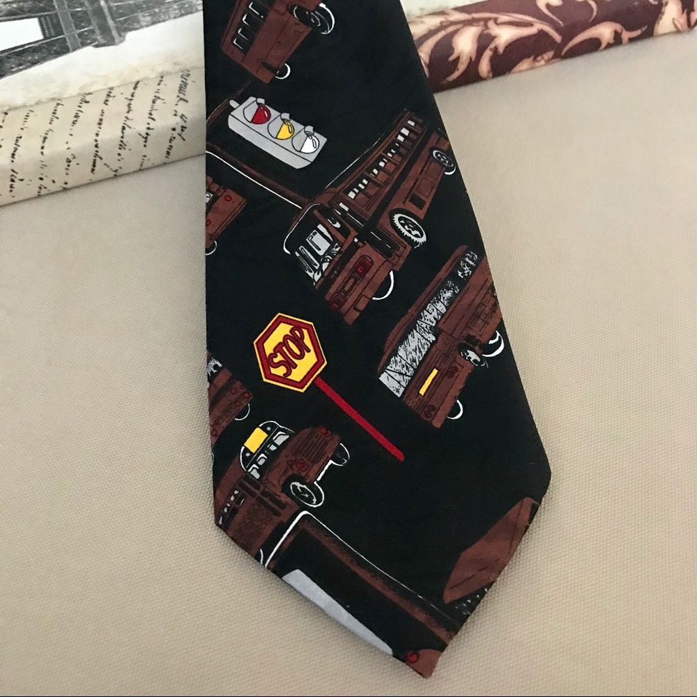 Museo Handmade Tie Bus and Stop Sign